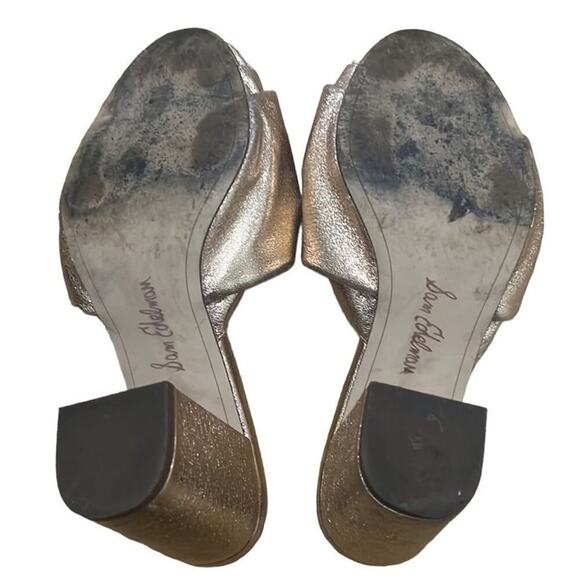 SAM ELDERMAN ODA METALLIC GOLD KNOT OPEN TOE SANDALS SIZE 8.5M - Picture 2 of 6